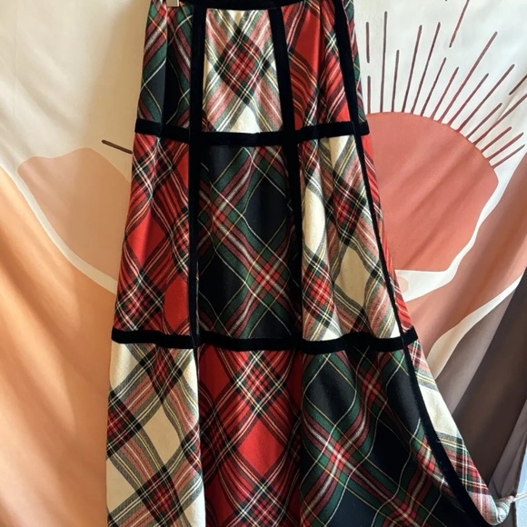 Vintage Bill Atkinson Glen of Michigan Tartan Plaid Wool Maxi Skirt 4-6 I Magnin - Picture 4 of 14